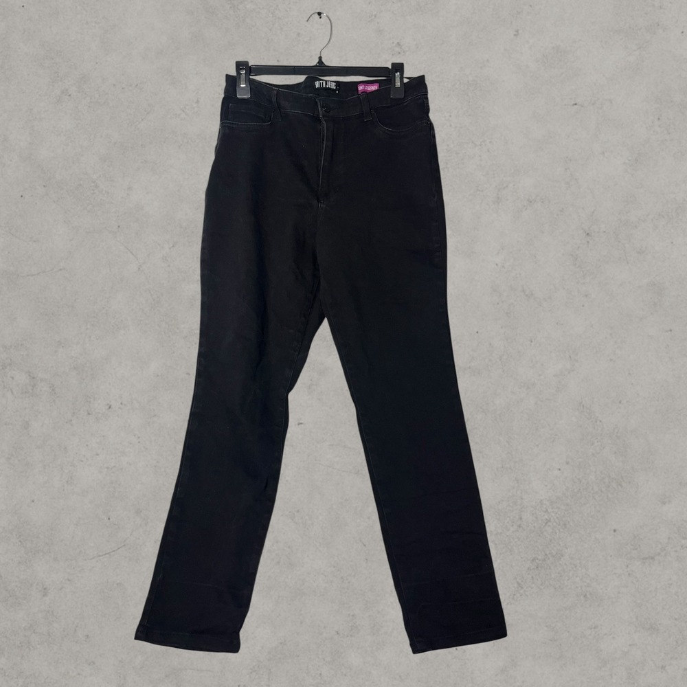 Faith Jeans Black Straight Leg High Rise Denim Pants 30x30